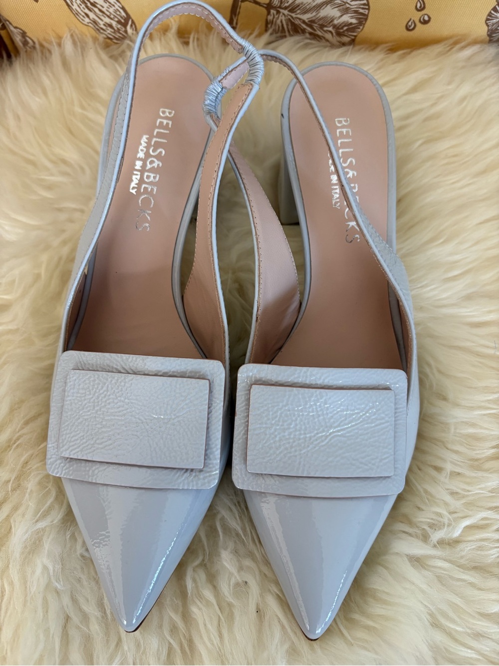 New Bells & Becks Pointed-Toe Slingback Heels